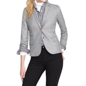 J. Crew Women's Grey Original Wool Blend Schoolboy Two-Button Blazer